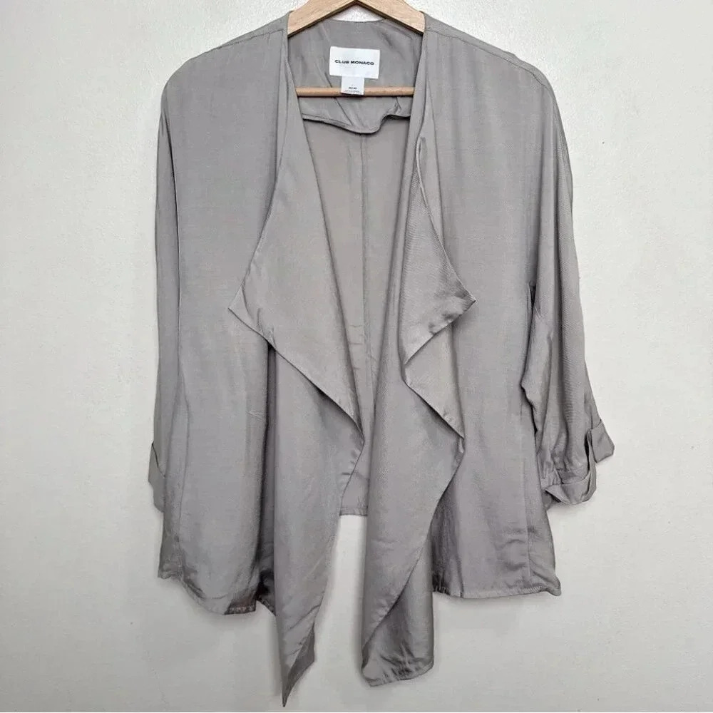 Club Monaco Womens Medium Drape Asymmetrical Jacket - Picture 3 of 14